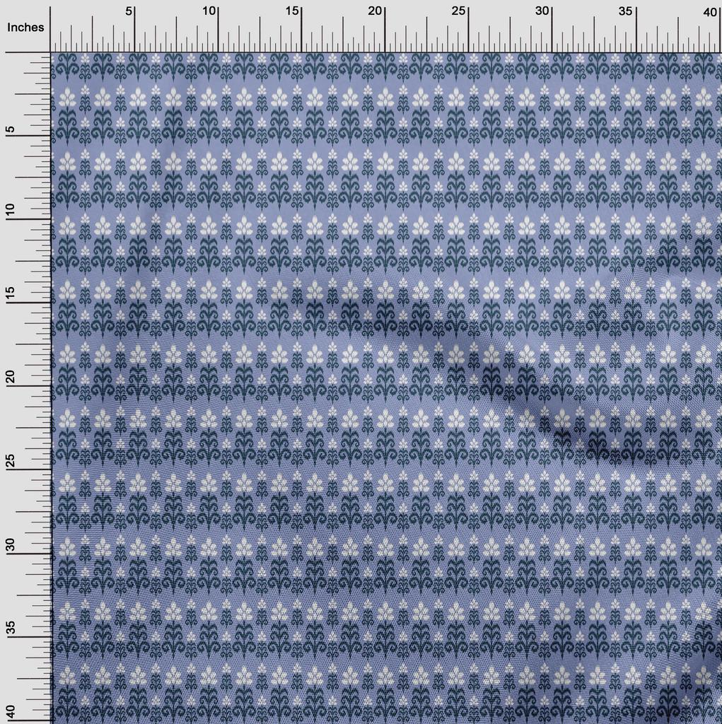 oneOone Cotton Flex Fabric Floral Ikat Printed Fabric 1 Yard 40 Inch Wide