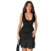 2024 Stylish European & American U-Neck Ruched Waist Sexy Slimming Dress