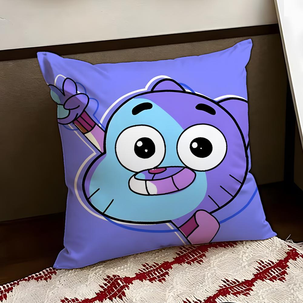 The AAmazing World of GGumball Cushion Cover Reversible Soft Durable Pillow Cover Home Car MultiScene Use for Daily Comfort