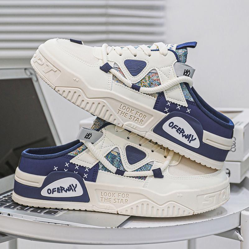 

Модная мужская повседневная обувь, полутапочки, легкие, без застежек, дышащие, мужские плоские спортивные туфли, кроссовки, удобные мокасины для вождения 41 синий