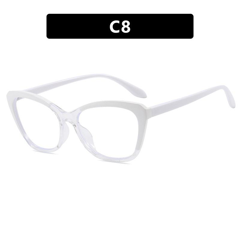 New cat eye playful intellectual wind flat mirror contrasting color personalized plain artifact simple casual daily commuting glasses