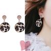 Women Sexy Leopard Print Geometric Square / Round Pendant Earrings