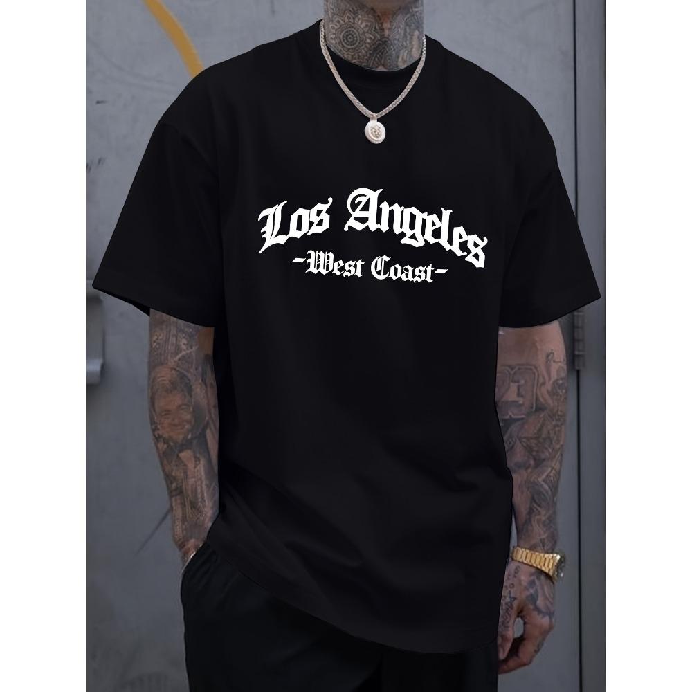 

Мужская мода творческий дизайн Лос-Анджелес печать печать спортивный досуг повседневный универсальный летняя футболка S