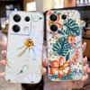 Korean Floral INS Minimalist Plants Phone Case For Xiaomi Redmi Note Note 13 9 11 10 12 Pro 12S Soft TPU Girls Transparent Cover