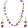 @Choker Necklace with Stud Earrings Stylish Beads Stone Necklace Set UKD658 80%off