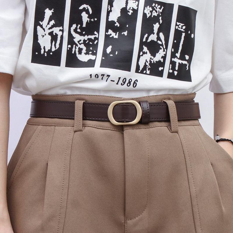Versatile No Womens Hole Belt In Round Gold Black And Coffee Perfect For Style Student