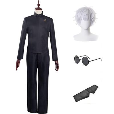 Disfraz de Cosplay de Gojo Satoru con Peluca Perfecto para Fiestas de Disfraces y Festivales Escolares Incluye Gafas Peluca Satoru [Pawpaw] (Tamaño adulto) - Vestido, Regalos, Eventos,