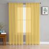 Yellow Solid Color Home Tulle Curtains for Bedroom Living Room Printed Sheer Curtains for Balcony Summer Home Decor