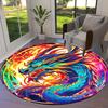 Ancient Dragon Round Area Rug,Carpet Rug for Living Room Bedroom Sofa Playroom Decor,Non-slip Floor Mat