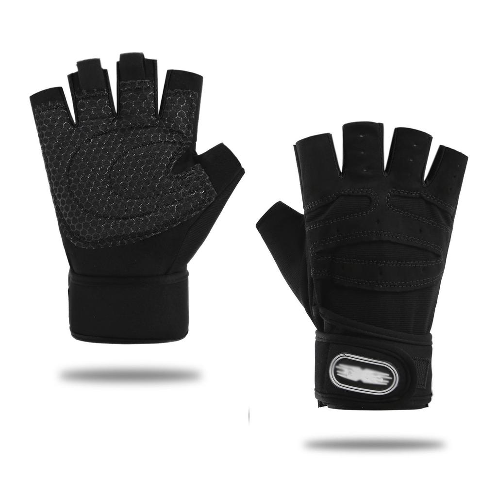 Protective Non-slip Half-finger Fitness Gloves for Men and Women - Ideal for Barbell, Cycling, and Cross-training