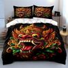 Traditional Mask Decor Set Soft Comfortable Duvet Cover Bedding Set Included 1*Duvet Cover & 2*Pillowcases, Gift