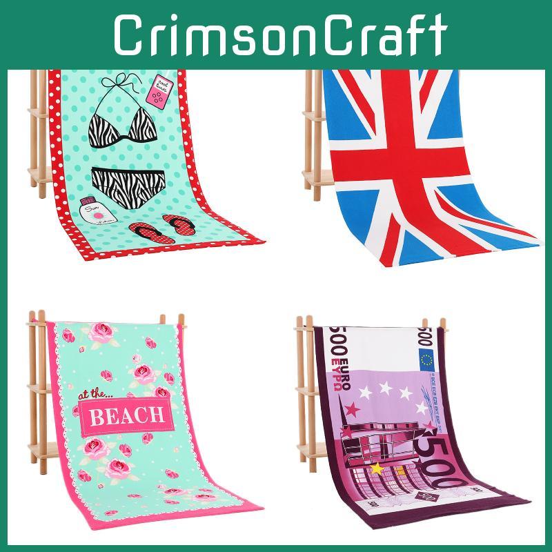 Microfiber Beach Towel With Active Print Fast Drying For Adults