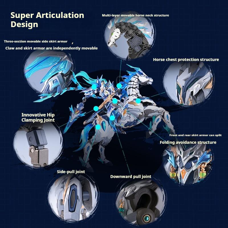 MOTOR NUCLEAR Zhao Yun Con Montura - Marco de Aleación Súper Articulado Mecha Modelo de Ensamblaje Kit de Figuras de Acción Muñeca Juguete de Moda Regalo