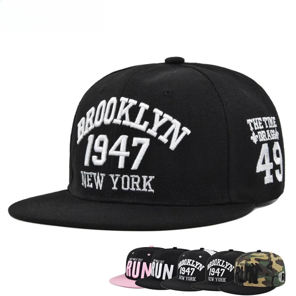 1947 Brooklyn Κεντητό Snapback Καπέλο Υψηλής Ποιότητας Καπέλο Μπέιζμπολ Ανδρικό Ευέλικτο Σχέδιο Casual Ρυθμιζόμενο Hip Hop Αθλητικό Καπέλο
