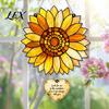Floral Wall Art Hanging Stained Glass Style Sunflower Pendant, with Metal Sunlight Reflecting Pendant Chain, Acrylic Ornament for Home Garden