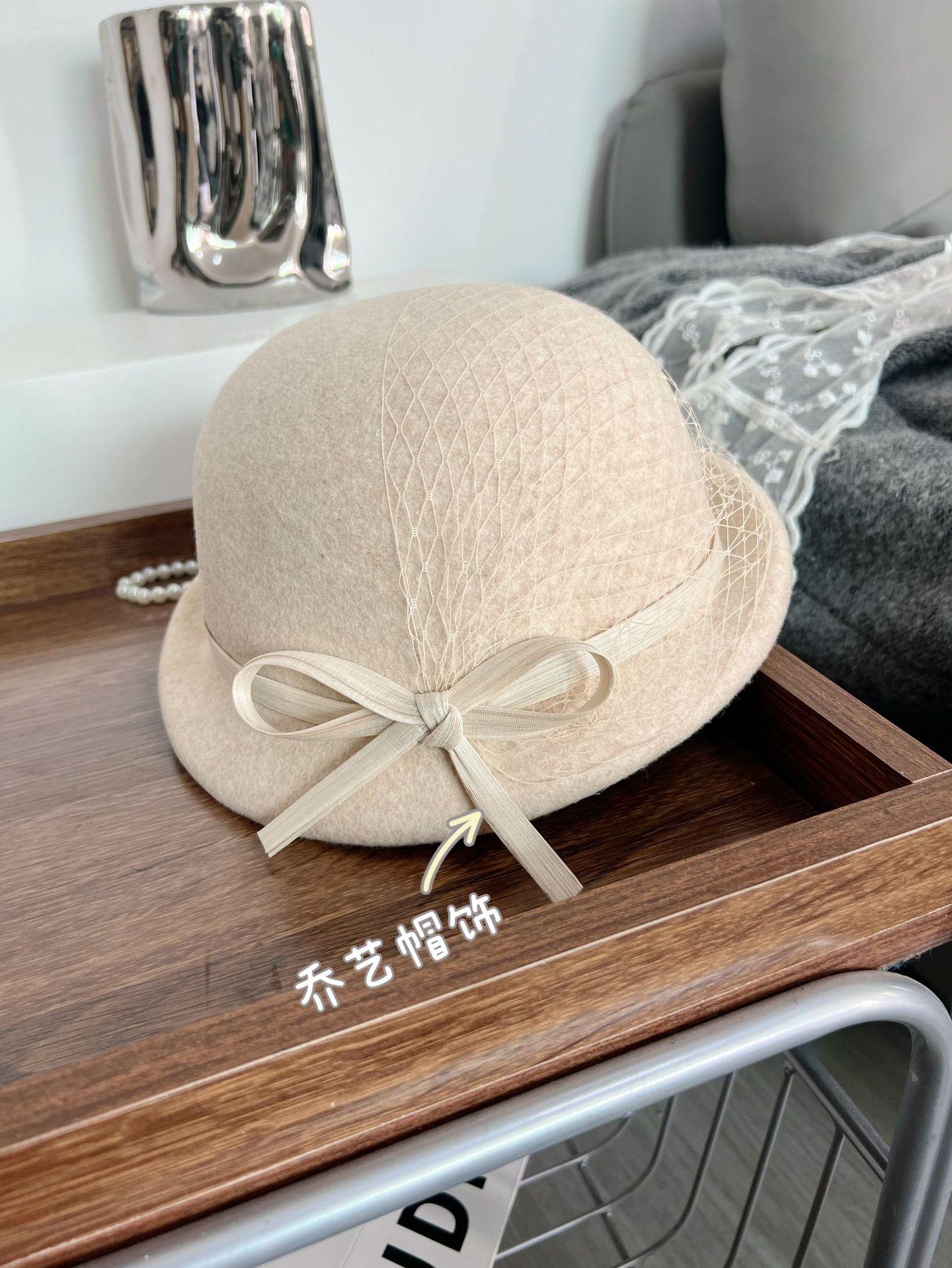 

2026 Australian 100% Wool Beret with Silk Bow & Veil | Small Brim Luxury Painter Hat | Versatile Elegant M 56-58cm