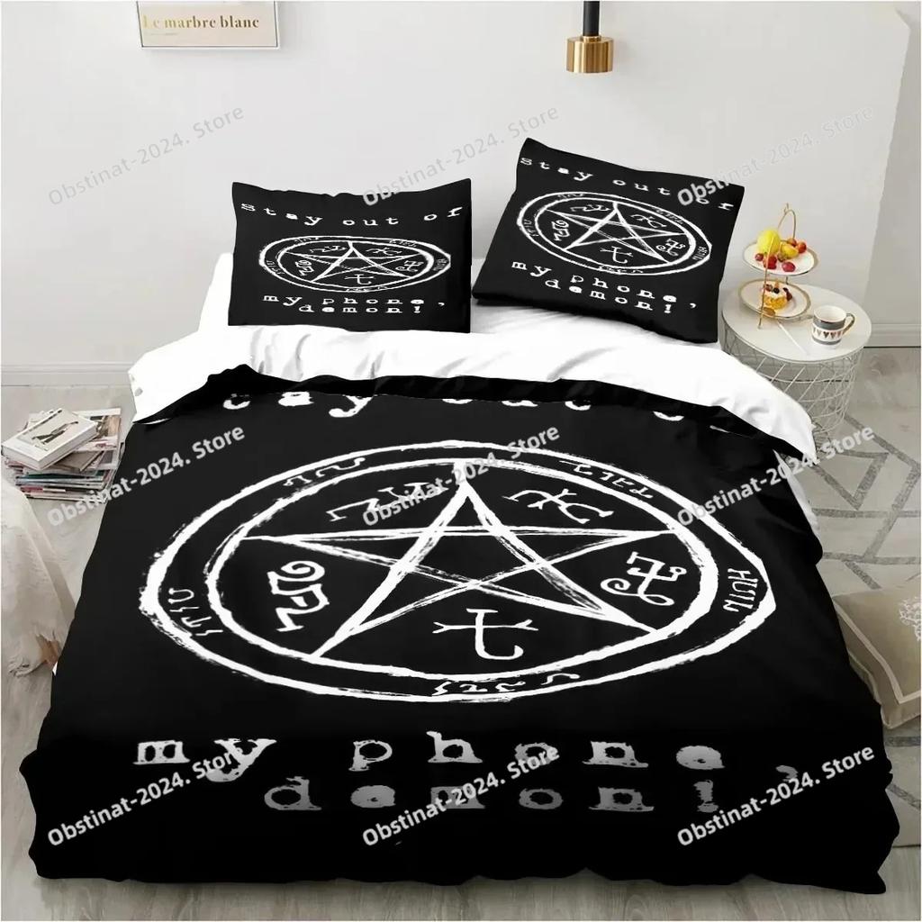 Supernatural Logo Bedding Set Duvet Cover Bed Set Quilt Cover Pillowcase Comforter king Queen Size Boys Adult Bedding Set