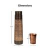 Pure Copper Water Bottle with Glass Set | Antimicrobial, Antioxidant & BPA Free, Boosts Immunity, Support Digestive Health (950 Ml 2x 300ml)