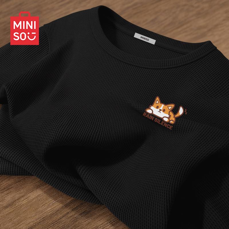 MINISO Men s Waffle Knit Long Sleeve T-Shirt 3XL