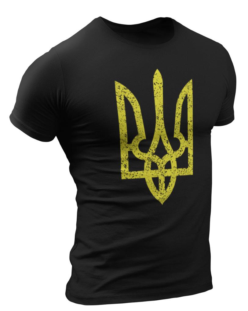 Украина Гордость Винтажный Стиль Ретро Потертый Украинский Герб Унисекс Футболка S