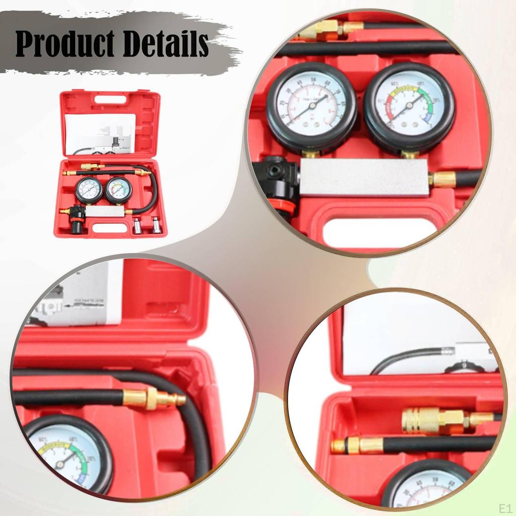 Cylinder Leak Down Tester Kit,Compression Leakage Test with Carrying Case Portable Engine