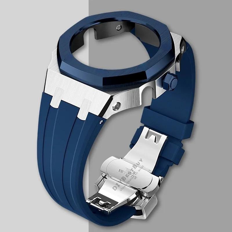 Ny Gen5 Casioak-fodral i rostfritt stål för G-Shock GA2100 Mod-kit Modifieringssats Metallram gummiband för GA2110 GAB2100