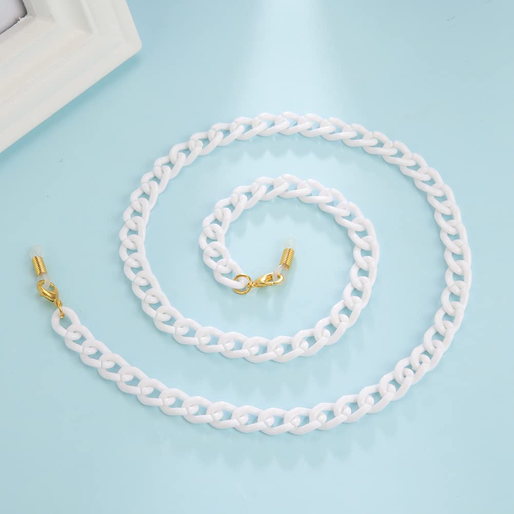 Dreamtimes Eyeglass Chain Strap Holder Cord Acrylic Sunglasses Necklace Holder Sunglasses Chain Eyewear Retainer Lanyard