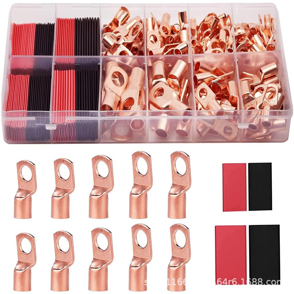SC Open Barrel Terminal Kit: 100 Gold Terminals, 50 Cold Crimp Terminals, 50 Heat Shrink Tubes