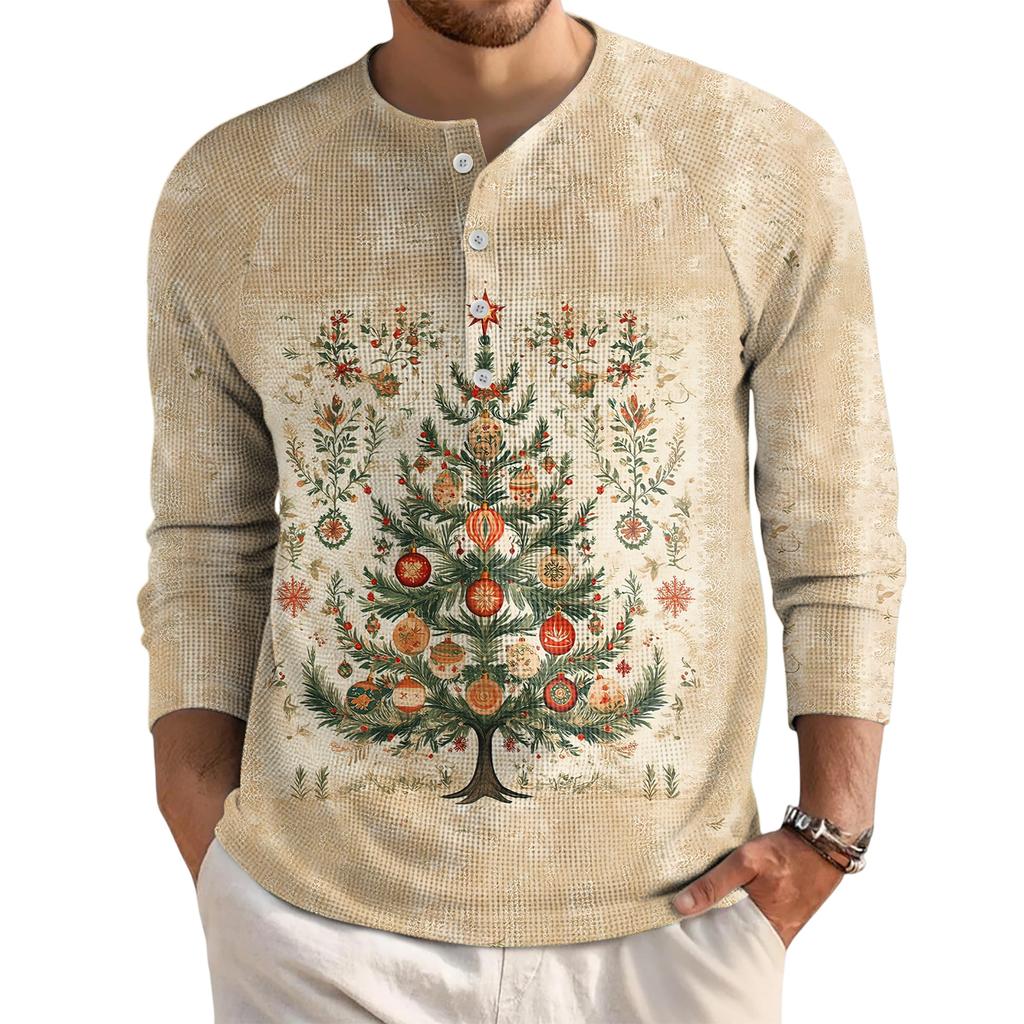 Men's Loose Casual Button Down Collar Long Sleeve Top