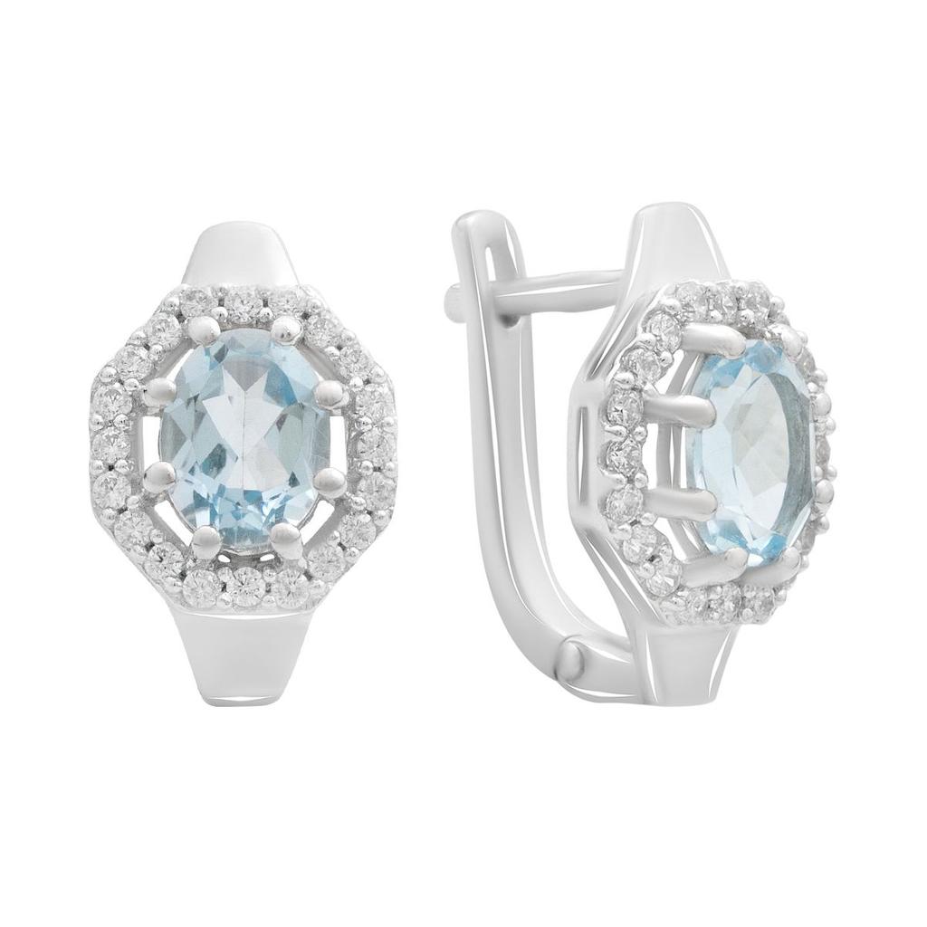 Серебряные серьги с натуральным топазом 3.86ct (2188391)