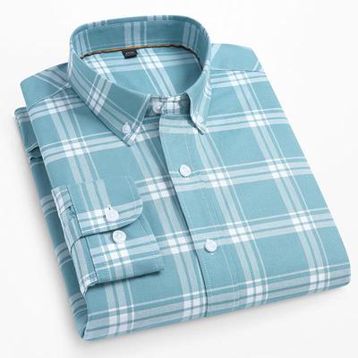 New In Shirt Hight Quality 100%cotton Long Sleeve Shirts for Man Slim Fit Casual Plain Shirt Soft Plaid Trends Designer Clothes