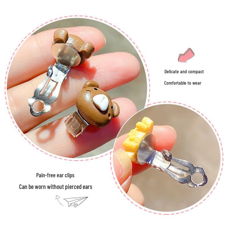 Children's No-Piercing Flower Earrings - Cute Anti-Pain Dangle & Stud Ear Clips for Baby Girls