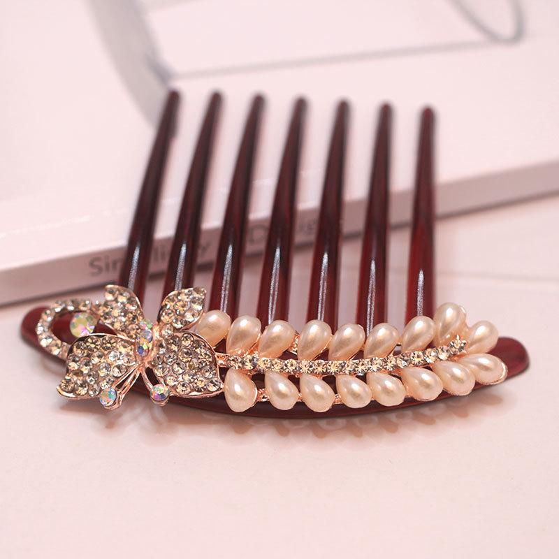 Small Size 7 Teeth Insert Comb Clip Women Hair Styling Hairpins Women Headwear Jewelry Bangs Broken Hair Comb Clip Girls Gifts