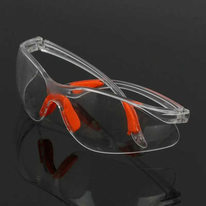 Lab Work Safety Eye Protective PC Material Anti-Impact Wind/Dust Proof Chemical Resistant Half-Frame Goggles YHLB Brand Clear