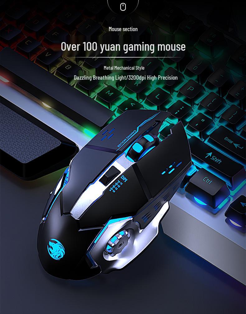 GX80 Wired Mechanical Keyboard, Mouse & Headset Set for E-sports Gaming Laptops