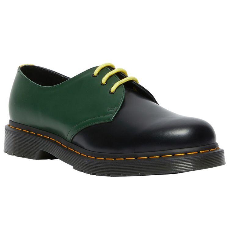 Dr. Martens 1461 Color Block Drei-Loch Schnürschuhe Flach Low-Top Freizeitschuhe Unisex Freizeitschuhe Schwarz Grün 27289001