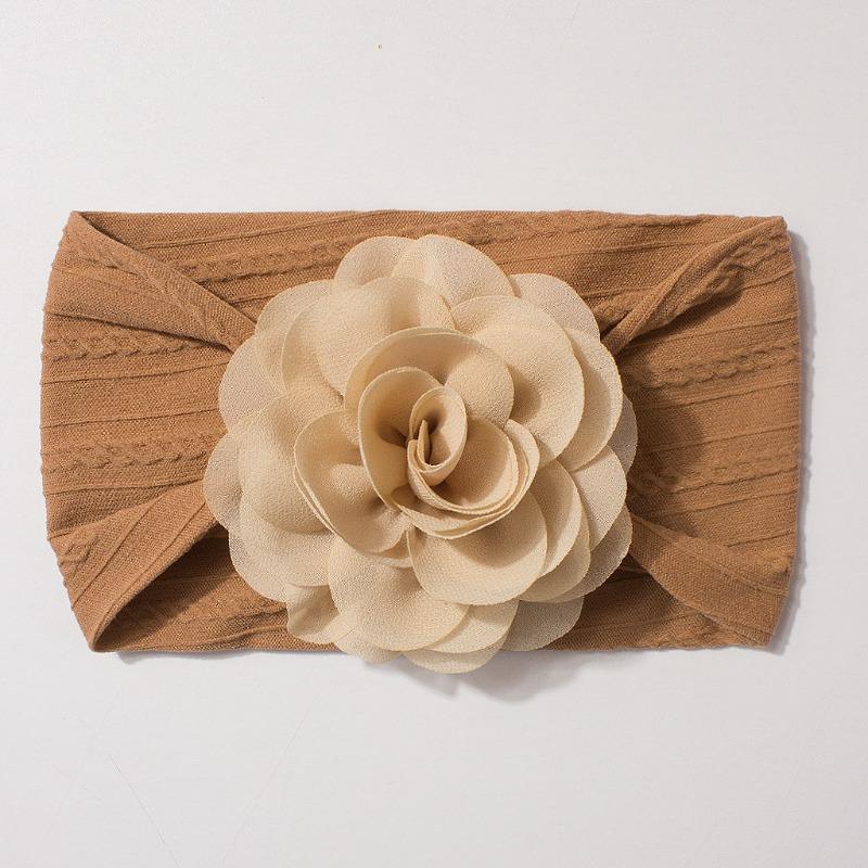 New Jacquard Baby Elastic Headband Cute Solid Color Flower Children's Headband Four Seasons Thin Baby Jewelry