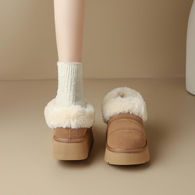 Augustine Low-top Snow Boots for Women In the Winter of 2025, New Platform Bread Shoes, Piled and Thickened Outer Cotton Shoes