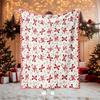 Candy Cane Star Xmas Full Print Throw Blanket,Warm Living Room,Lap Cover,Birthday Anniversary Home Casual Gathering Present