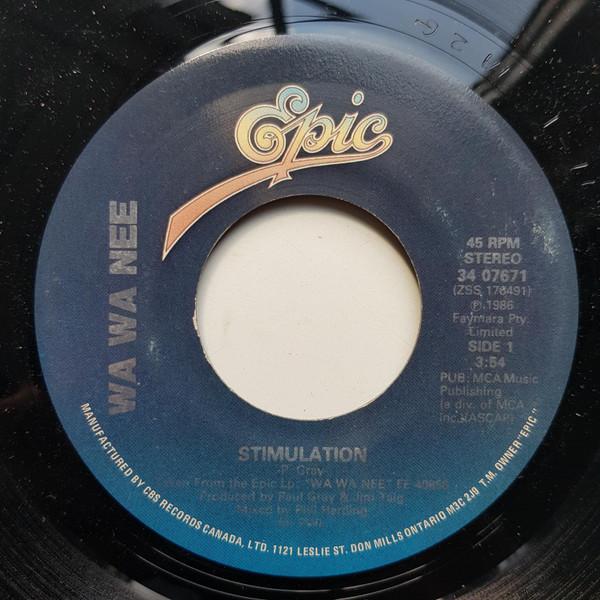 

7inch Record WA WA NEE Stimulation 3407671 Epic 1986 Canada Dance Electronica Used