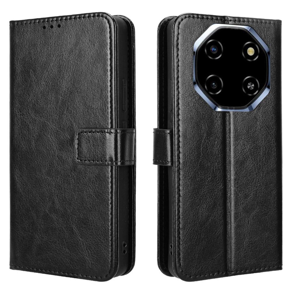 For Blackview Shark 6/Oscal Tiger 8 PU Leather Case with Strap Crazy Horse Texture Phone Wallet Cover