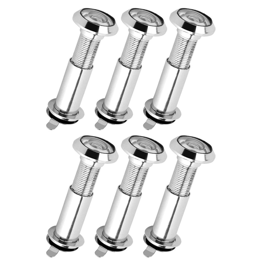 6 PEZZI Spioncino per Porta Angolo Ampio 220 Gradi Foro di Ispezione 14mm Antifurto Spioncino di Sicurezza Regolabile con Retro