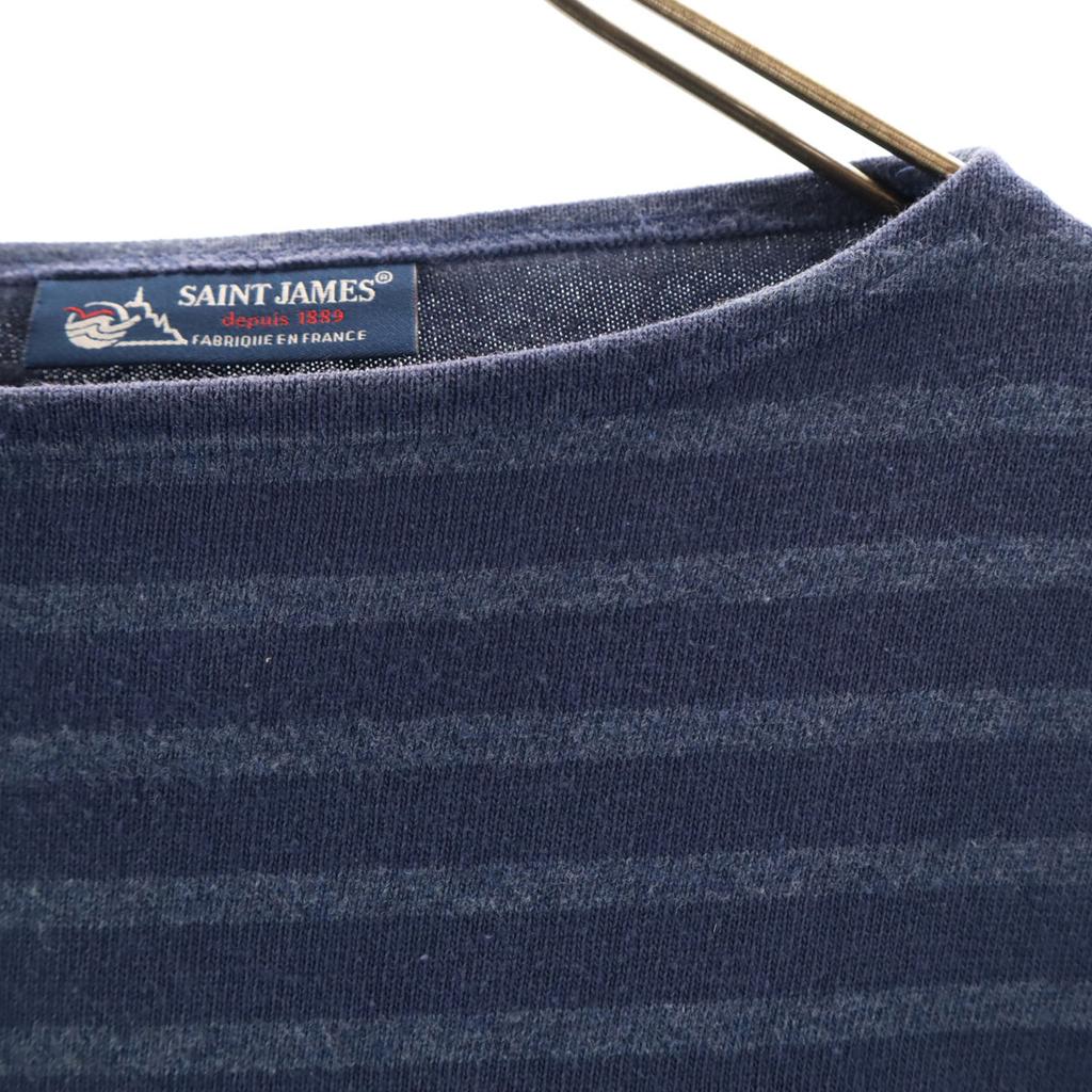 SAINT JAMES Made In France Border Pattern Long Sleeve Boat Neck Basque Shirt Men's Used