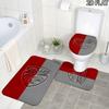 Santos de Guapiles FC Pattern 3Pcs Bathroom Rug Set, Non Slip Absorbent Bath Mat, Contour Mat & Toilet Lid Cover, Bathroom Decor