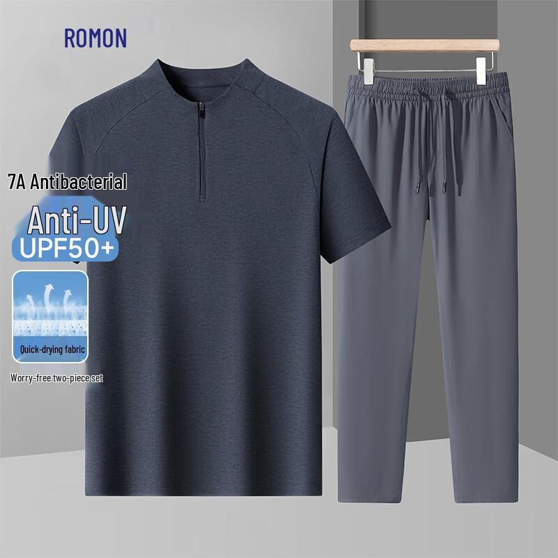 

Мужской спортивный костюм Romon 7A с антибактериальной защитой, защитой от УФ-лучей, быстросохнущий 4XL