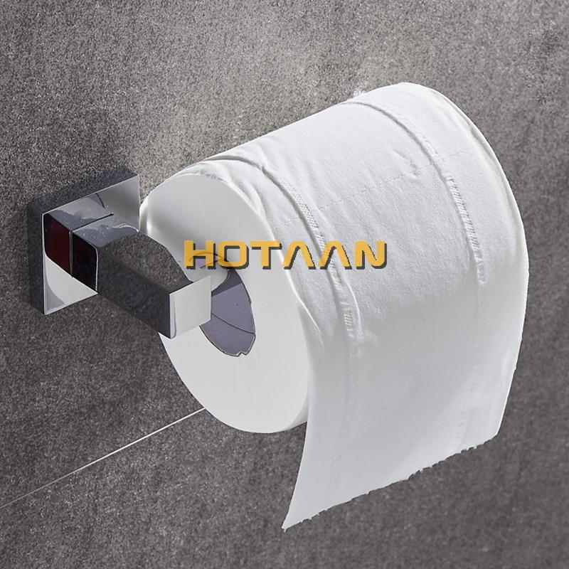 Bathroom Lavatory Toilet Paper Roll Holder Wall Mount Polished Chrome Stainless Steel YT-11392-S