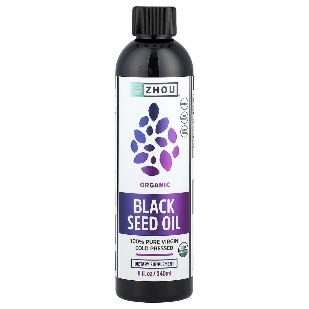 Organic, 100% Pure Virgin Black Seed Oil, Cold Pressed, 8 Fl Oz (240 Ml)