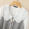 ZANZEA Women Lace Crochet Splice Doll Collar Long Sleeve Patchwork Blouse