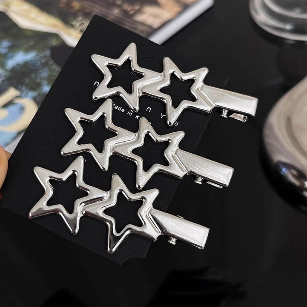 3pcs/set Hollow Hairpin Silver Duckbill Clip Fashion Hair Clips  Hair Accessoires