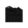 Fila Solid Color Casual Long Sleeve Knit Top Women Tops Black A11W215215F-BK